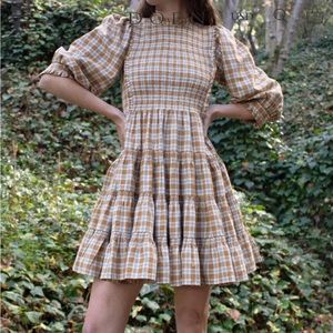 Doen Medina Dress in Plaid. Size S.